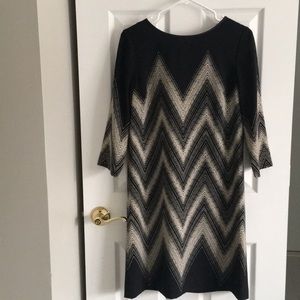Dress Black and Cream 3 quarter sleeve